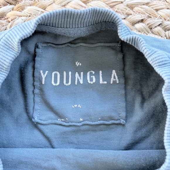 Young LA Mens L/XL Shirt Blue Embroidered Logo - Picture 4 of 8